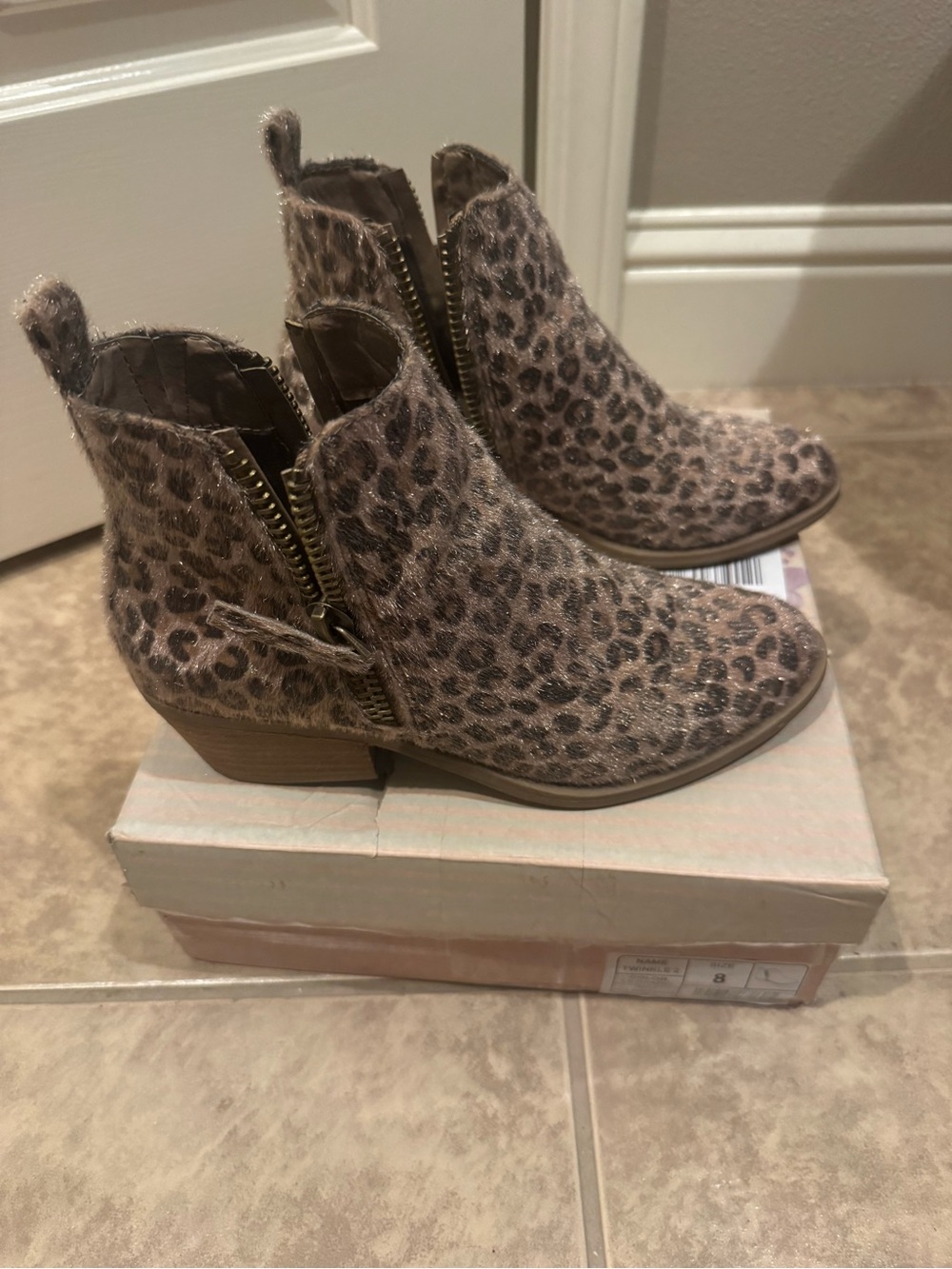 Very G Leopard Print Ankle Booties